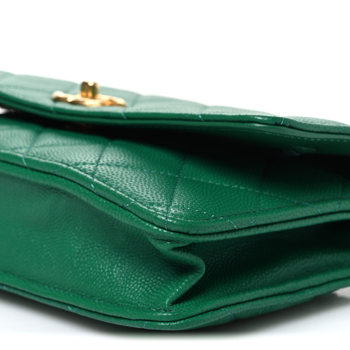 Chanel Caviar Quilted Coco Stamps Wallet On Chain WOC Green 11 of 11