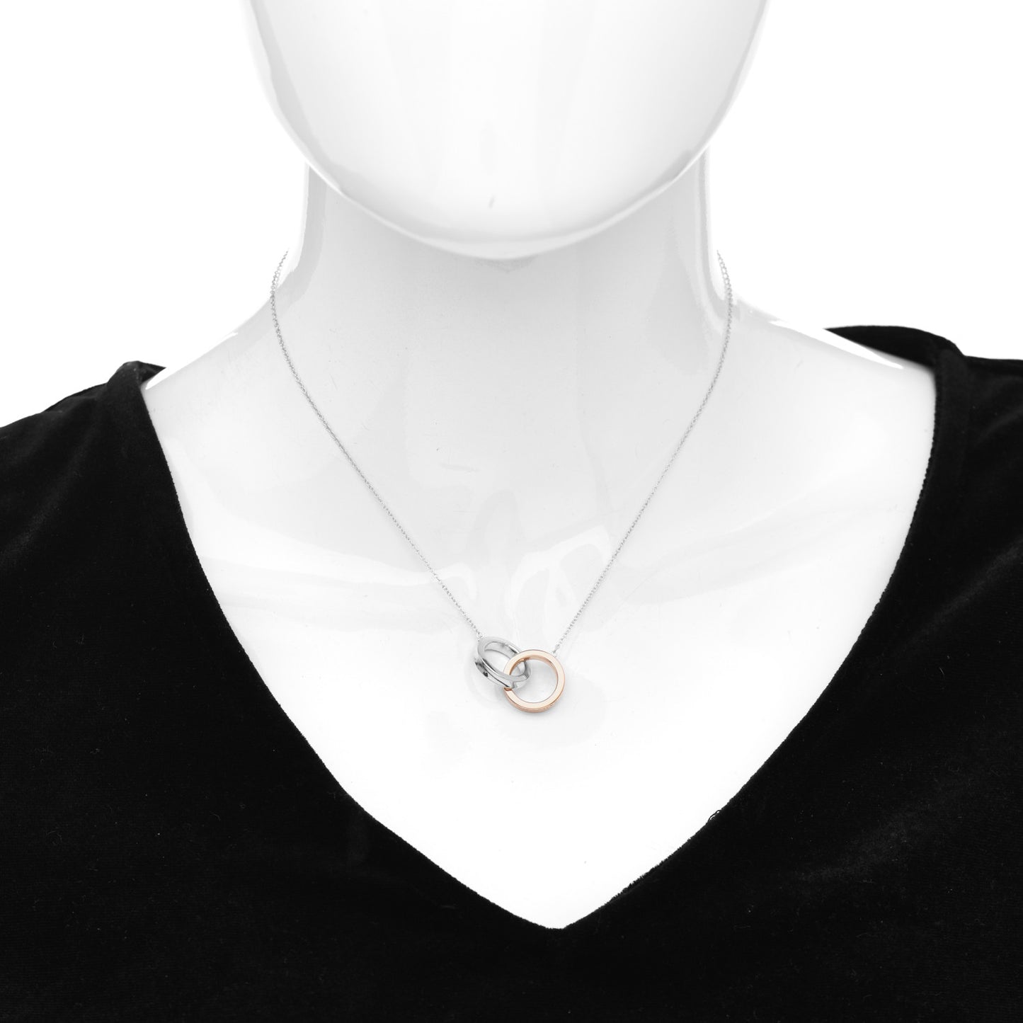 Sterling Silver Rubedo 1837 Interlocking Circles Pendant Necklace