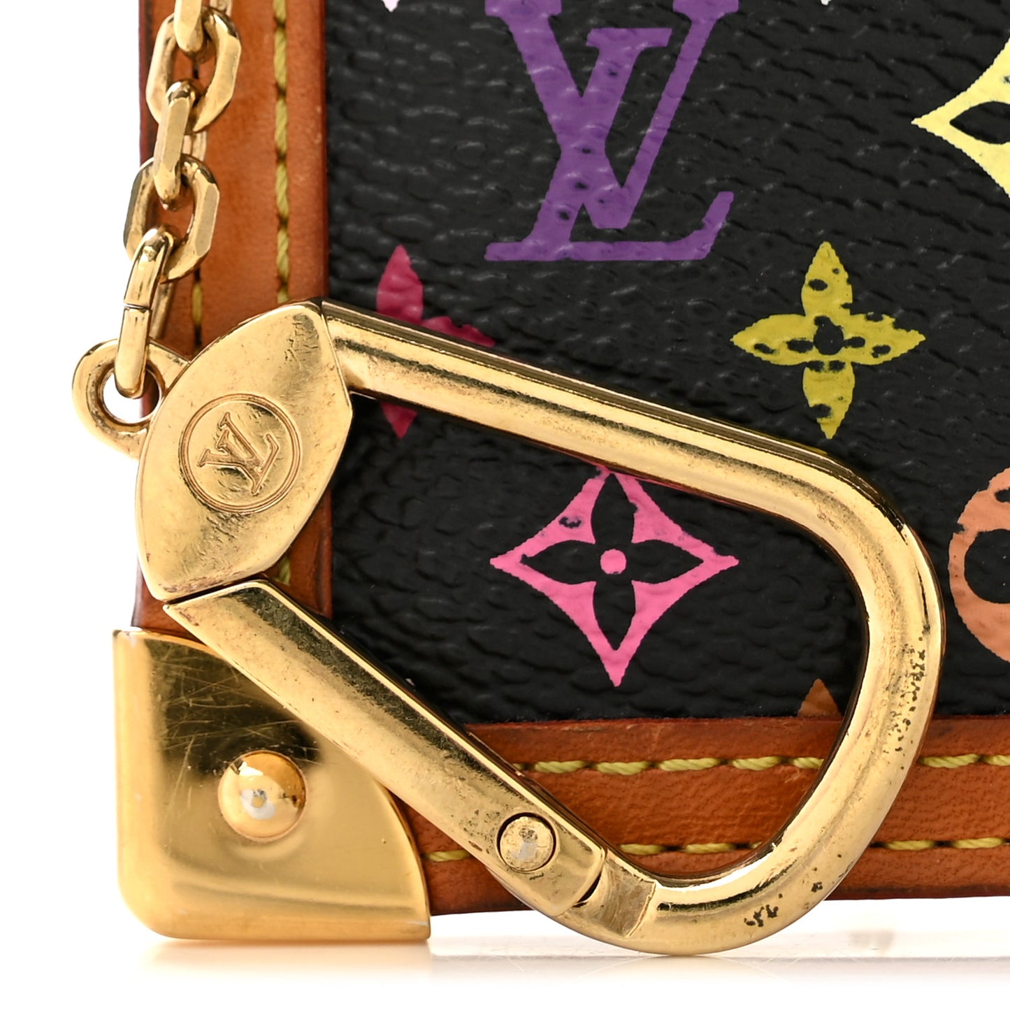 Monogram Multicolor Key Pouch Black