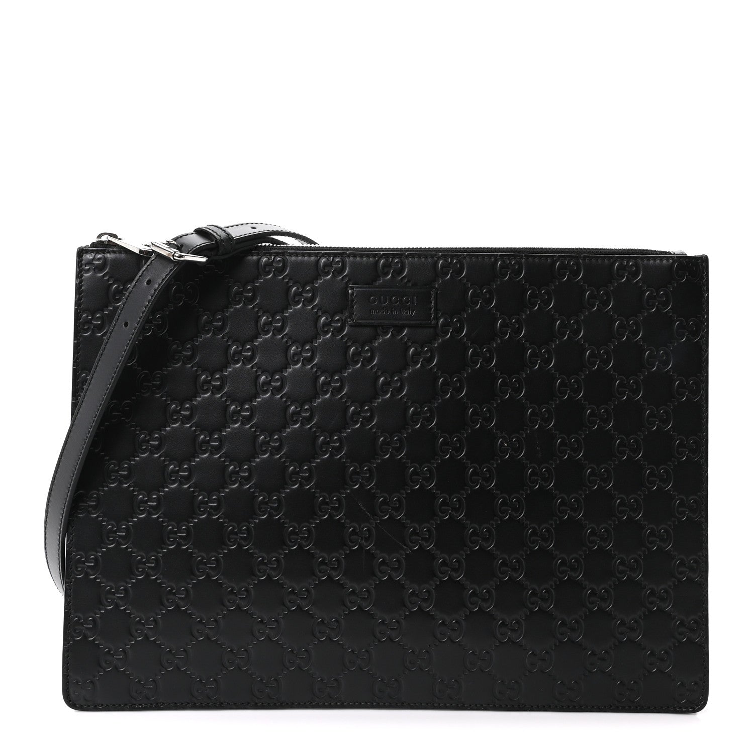 Gucci Guccissima Signature Messenger Bag Black 1 of 10