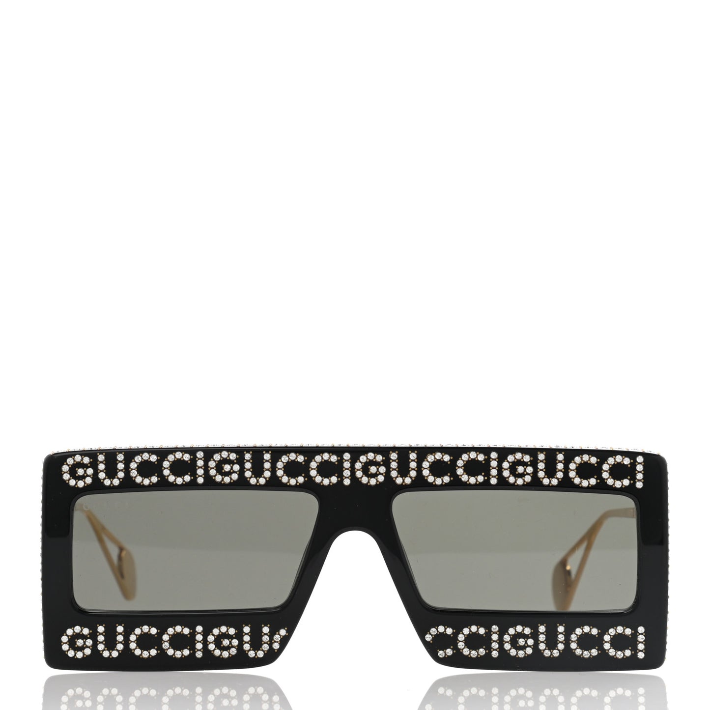 Acetate Crystal Mask-Frame Sunglasses GG0431S Black