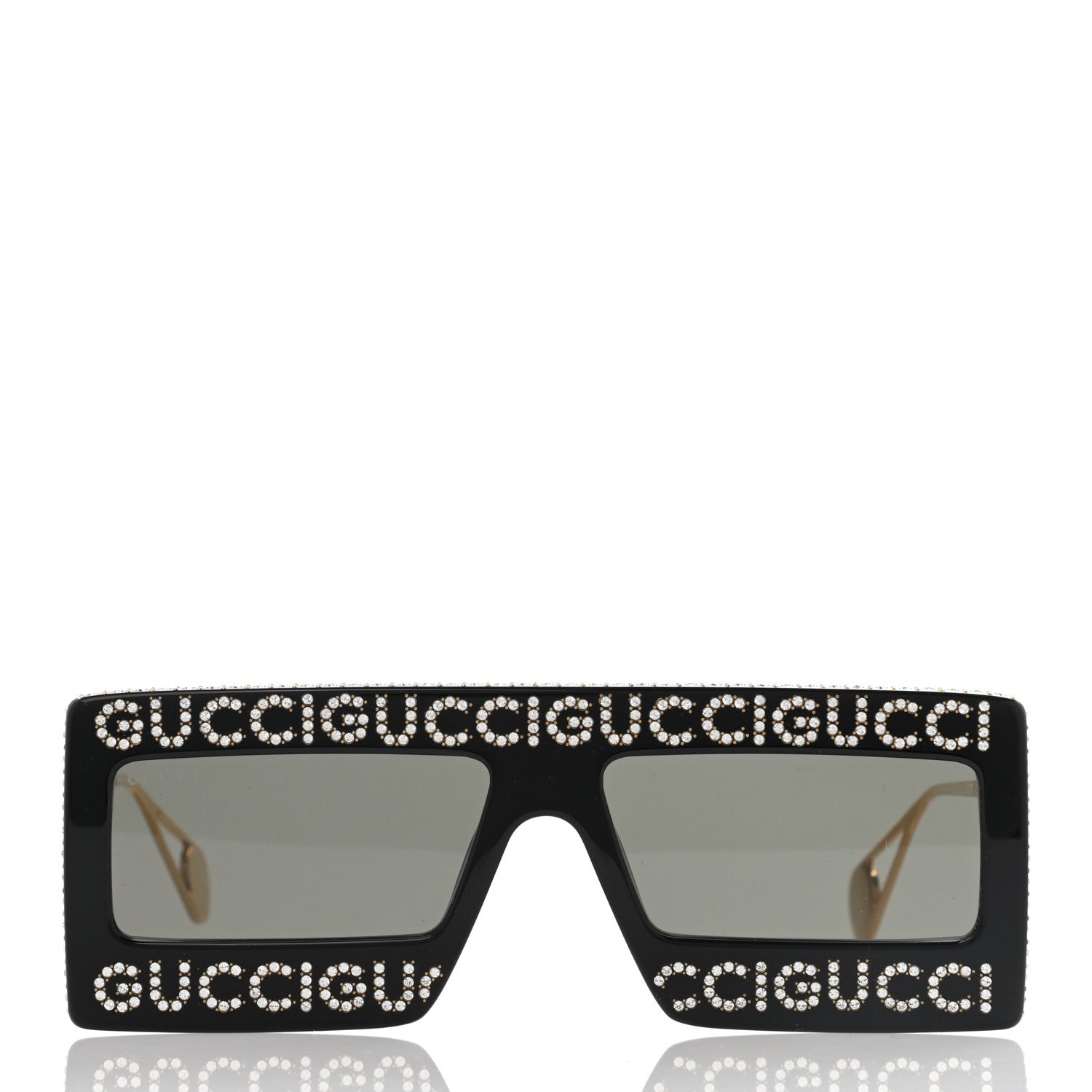 Gucci Acetate Crystal Mask-Frame Sunglasses GG0431S Black 2 of 7