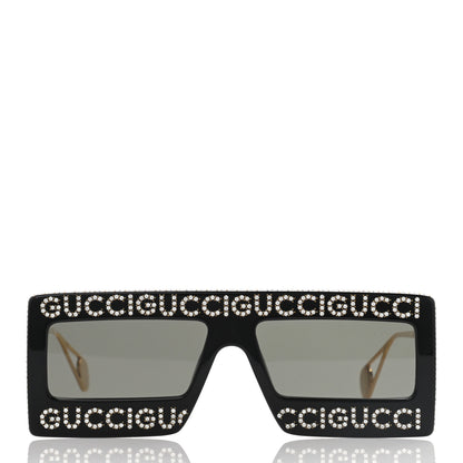 Gucci Acetate Crystal Mask-Frame Sunglasses GG0431S Black 2 of 7