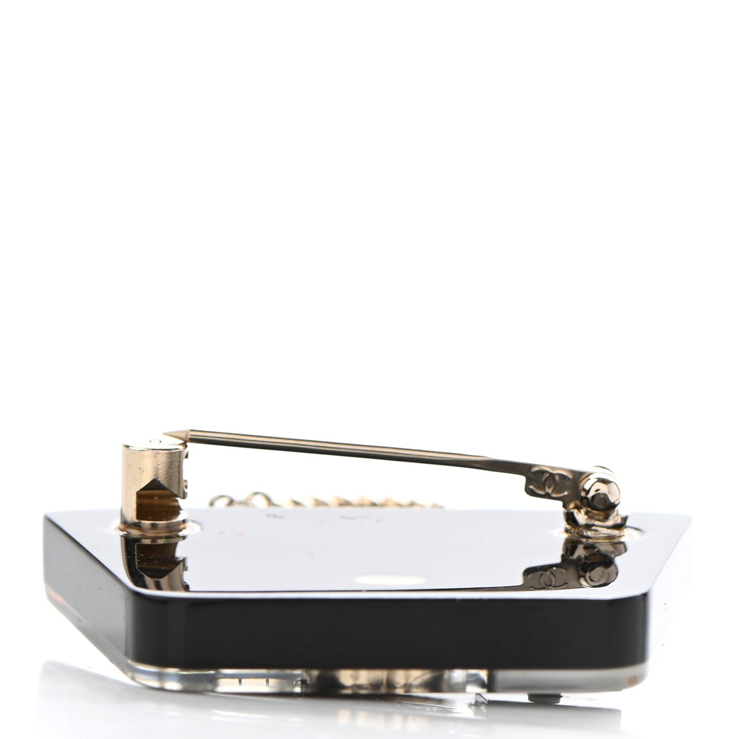Resin Crystal Pearl Bag Hat Brooch Gold Black White