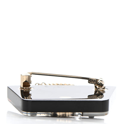 Chanel Resin Crystal Pearl Bag Hat Brooch Gold Black White 4 of 6