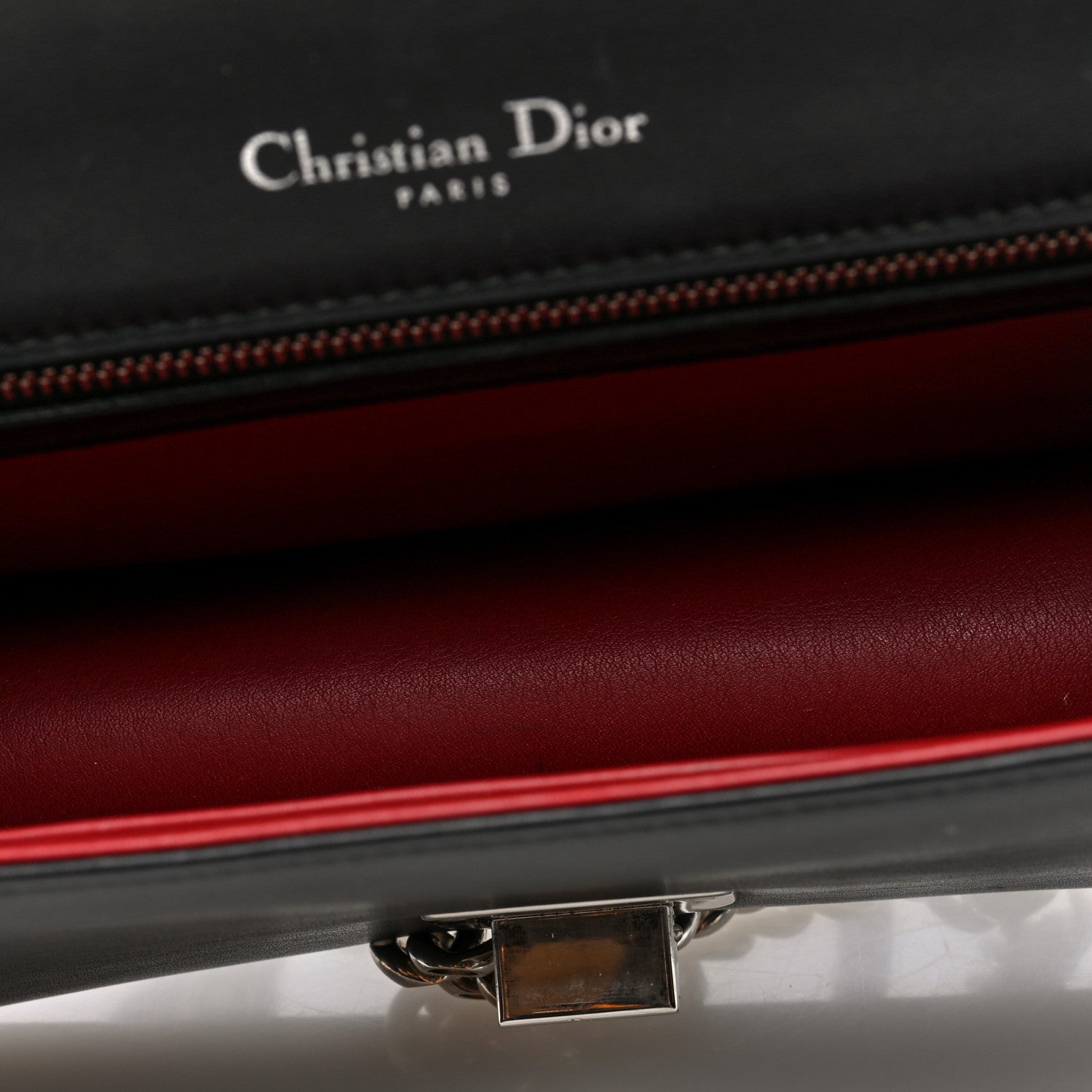 Christian Dior Lambskin Diagonal Quilted Diorama Flap Bag Black Multicolor 5 of 9