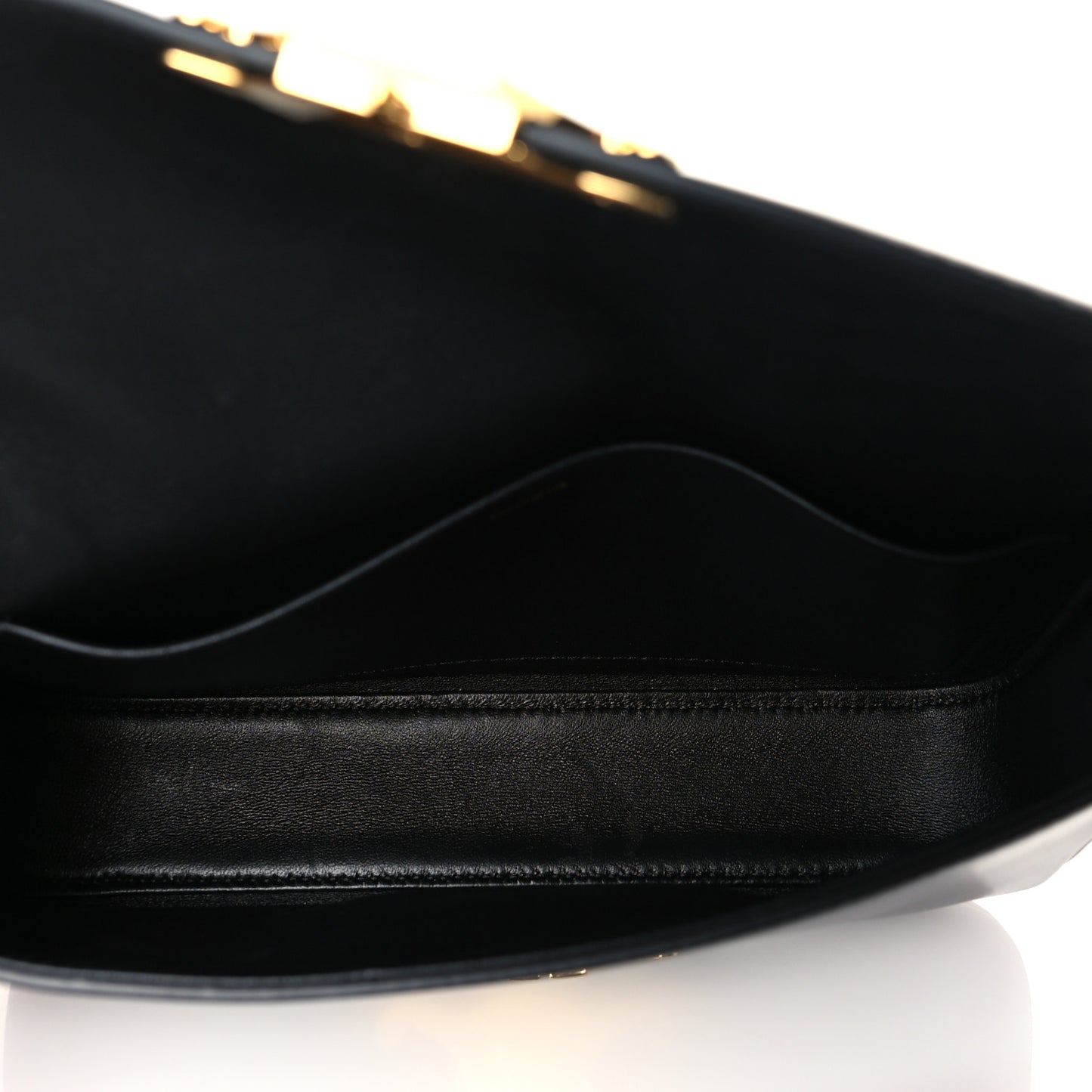 Shiny Calfskin Triomphe Shoulder Bag Black
