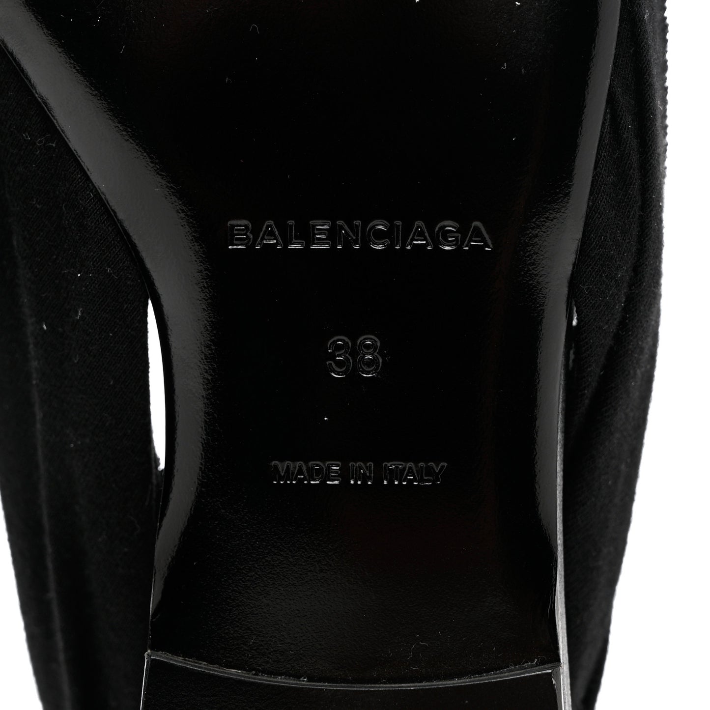 Jersey Crepe Political Campaign Logo Knife Pointed Slingback Flats 38 Black White Rouge