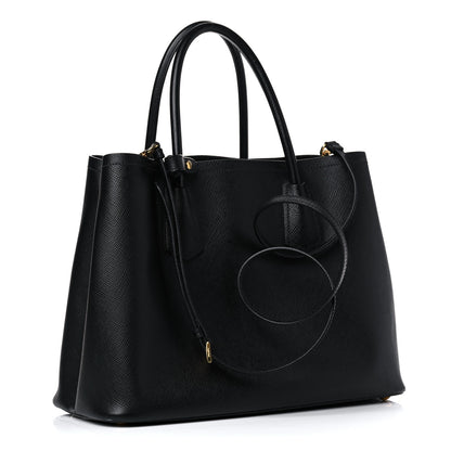 Prada Saffiano Cuir Small Double Bag Black 3 of 34