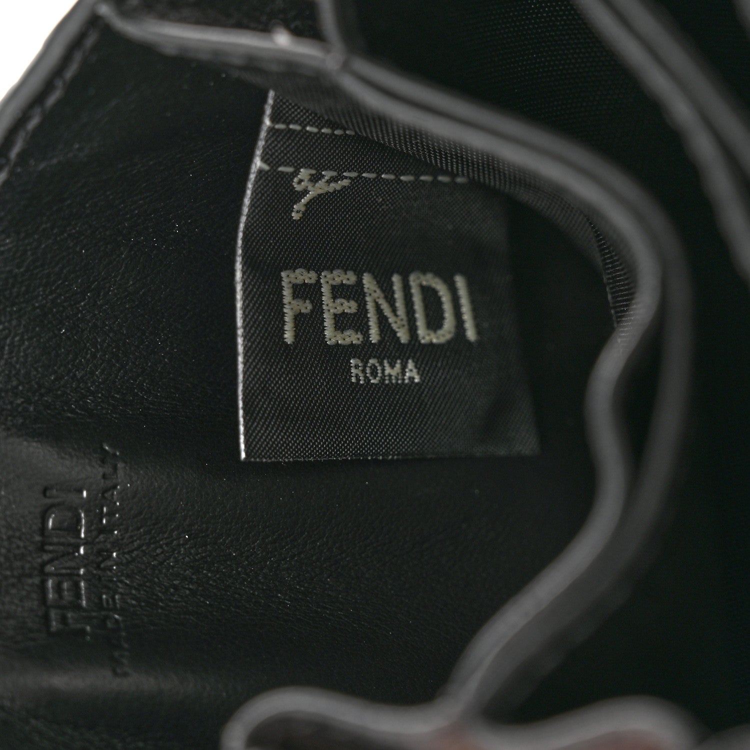 Fendi Vitello Liberty F is Fendi Bi-Color FF 1974 Embossed Gusseted Card Holder Maya Black 7 of 10