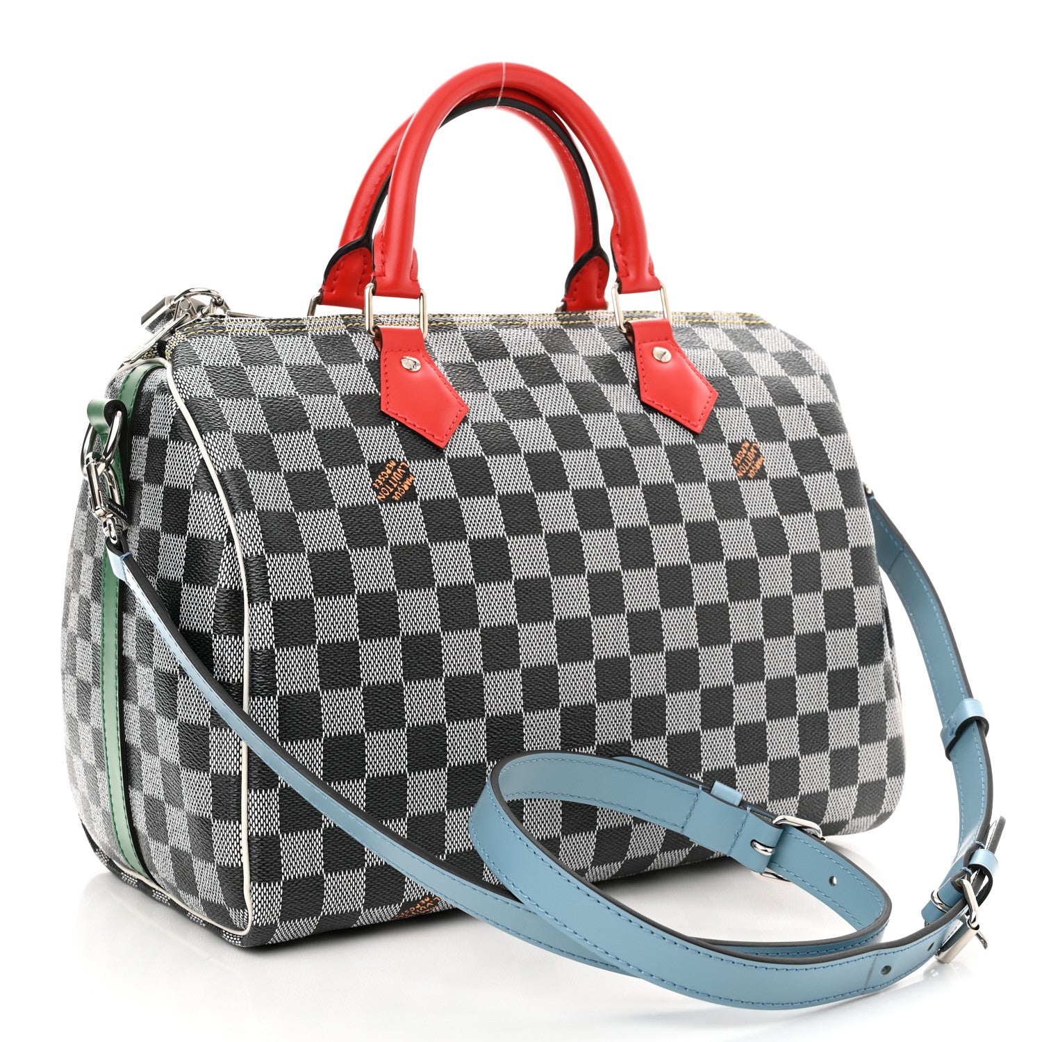 Louis Vuitton Damier Speedy Bandouliere 30 Black White 3 of 10