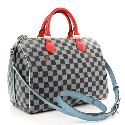 Louis Vuitton Damier Speedy Bandouliere 30 Black White 3 of 10