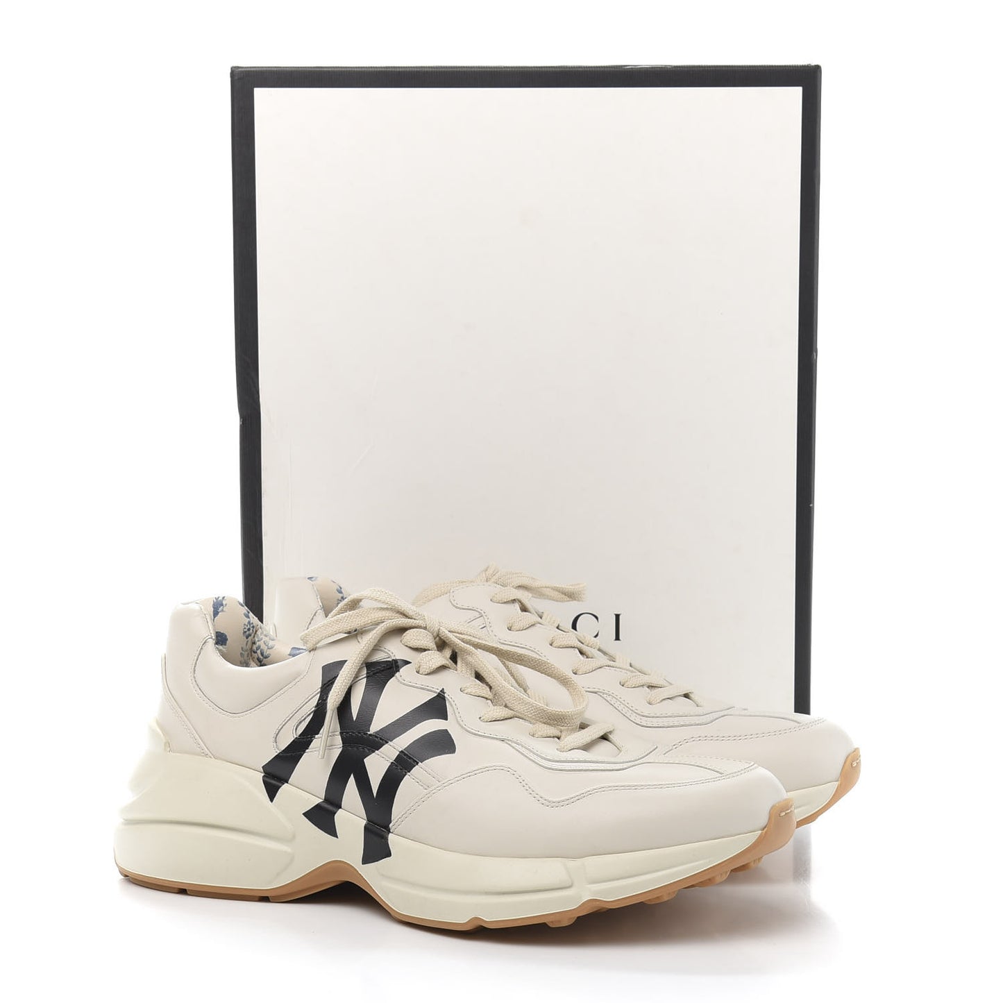 X MLB Calfskin NY Yankees Mens Rhyton Sneakers 9 Mystic White