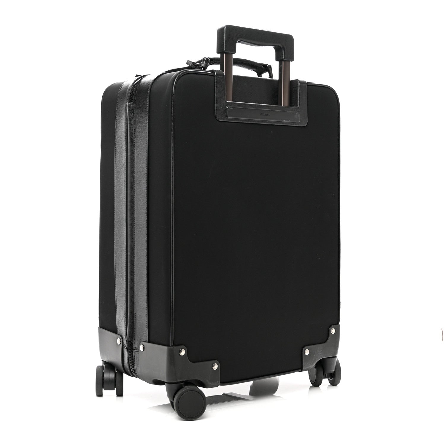 Prada Tessuto Nylon Saffiano Trolley Luggage Black 2 of 13