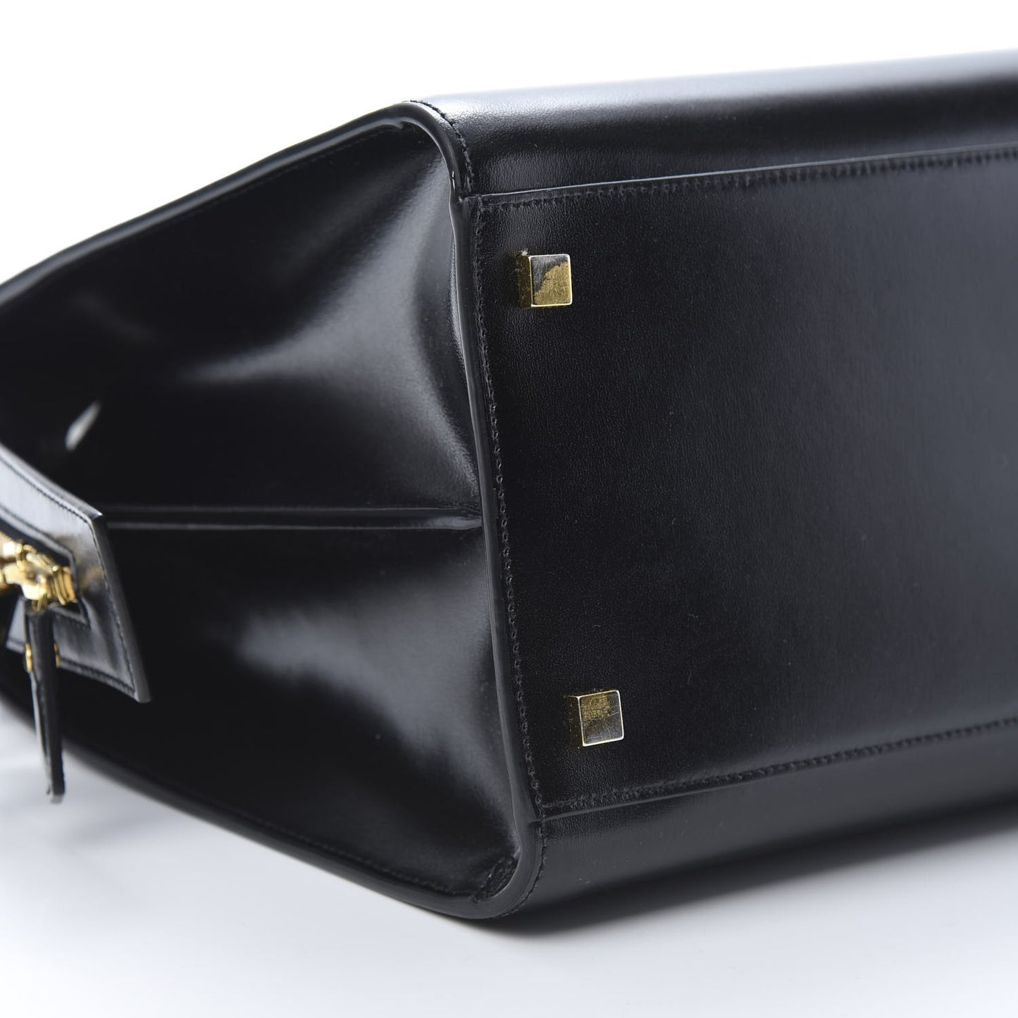 Shiny Calfskin Medium Uptown Tote Black