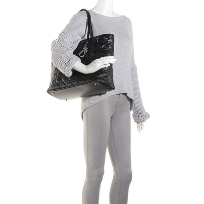 Christian Dior Coated Canvas Cannage Medium Panarea Tote Black 2 of 8