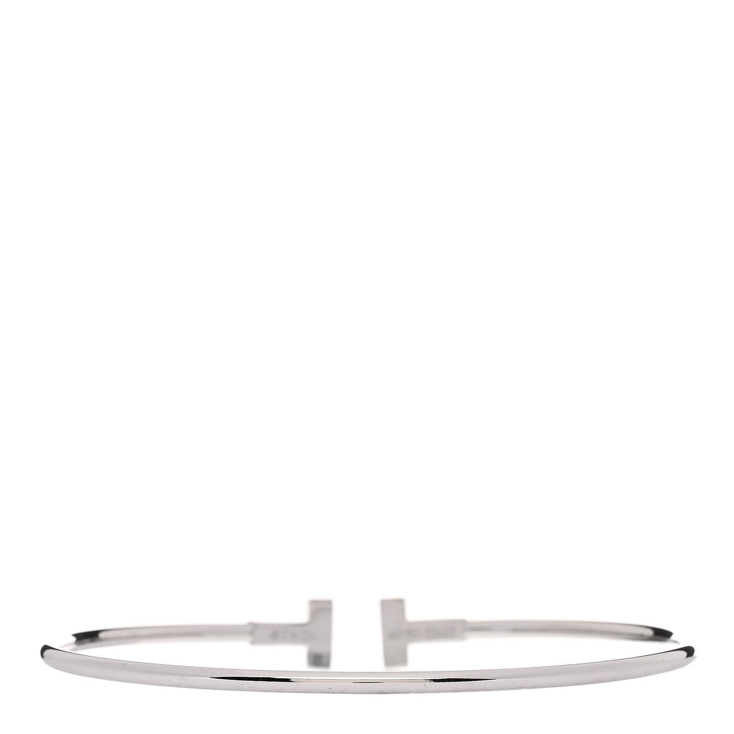 18K White Gold Narrow T Wire Bracelet