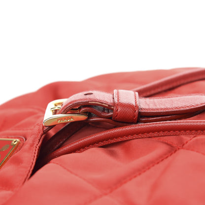Prada Tessuto Nylon Vela Quilted Cinch Backpack Red 9 of 10
