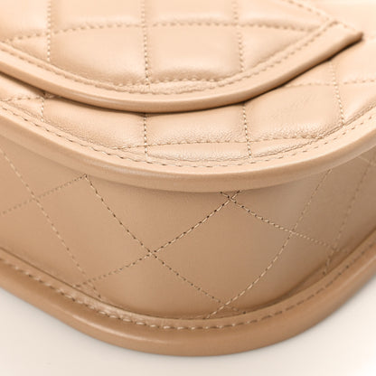 Chanel Calfskin Quilted CC Hobo Handbag Beige 8 of 8