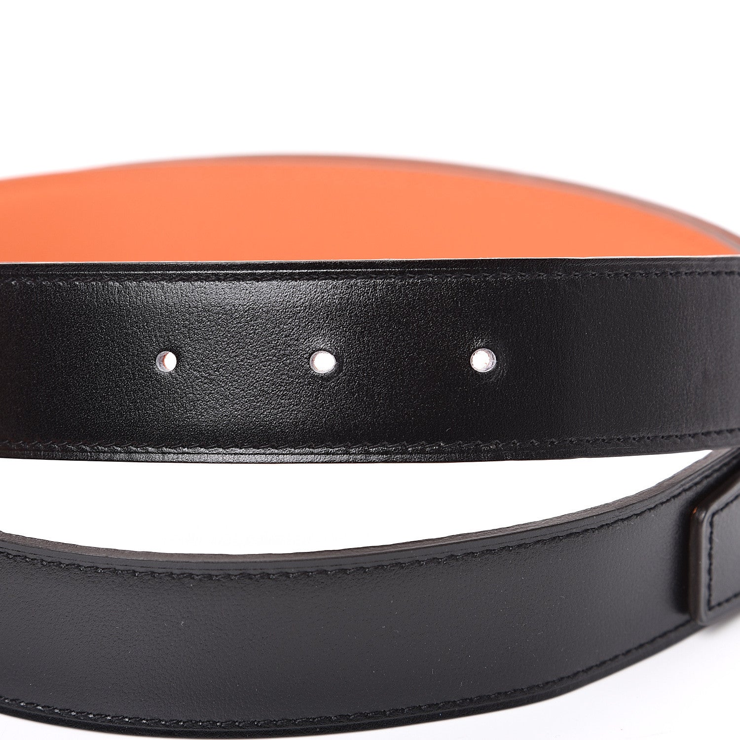 Hermes Box Togo 32mm Belt Strap 105 Black Orange 4 of 6