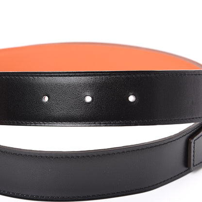 Hermes Box Togo 32mm Belt Strap 105 Black Orange 4 of 6