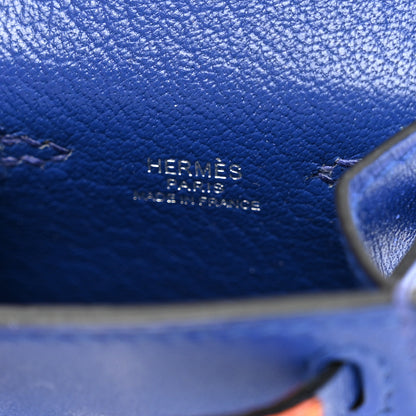 Hermes Tadelakt Chevre Mysore Kelly Quelle Idole Bag Charm Bleu Electrique Feu 4 of 4