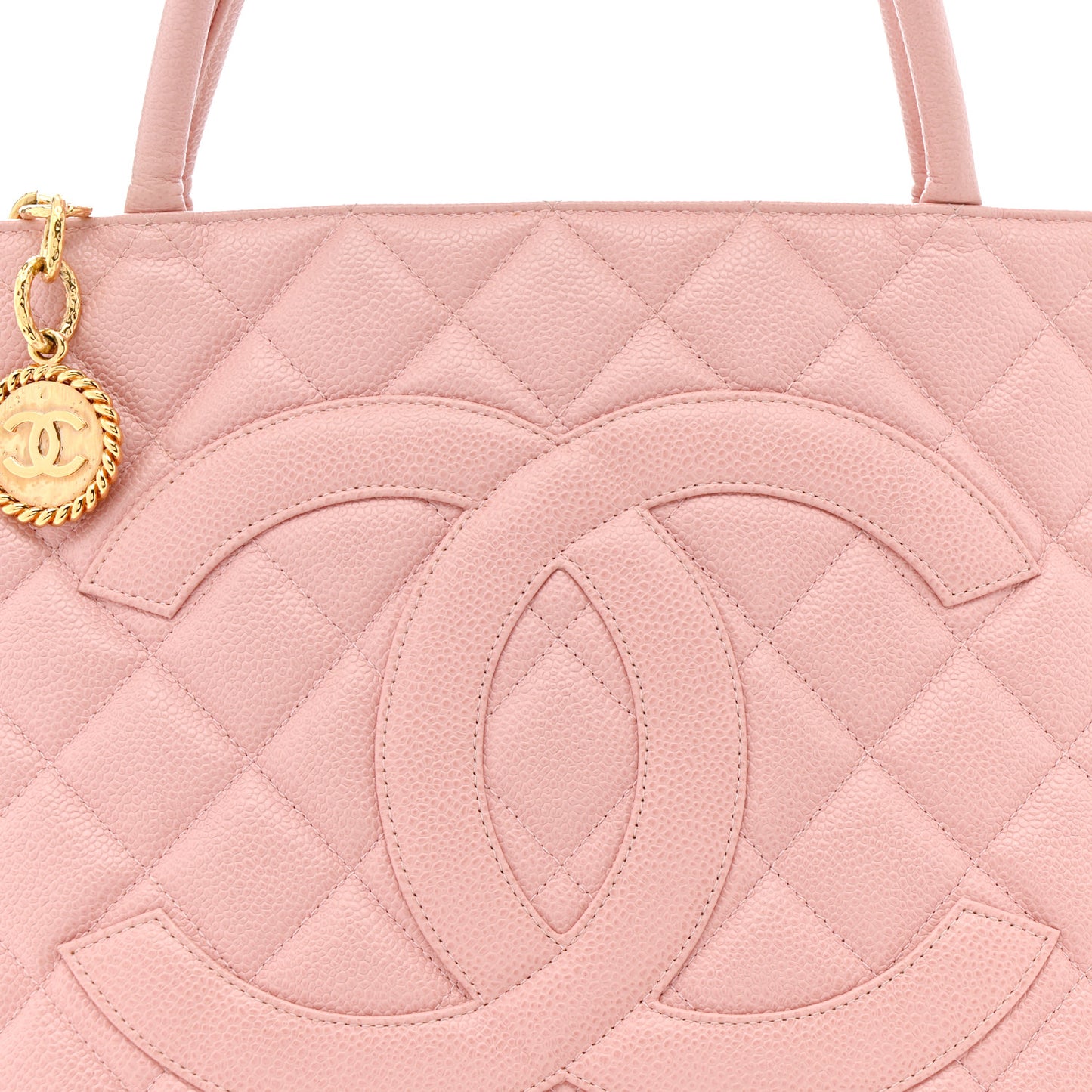 Caviar Quilted Medallion Tote Light Pink