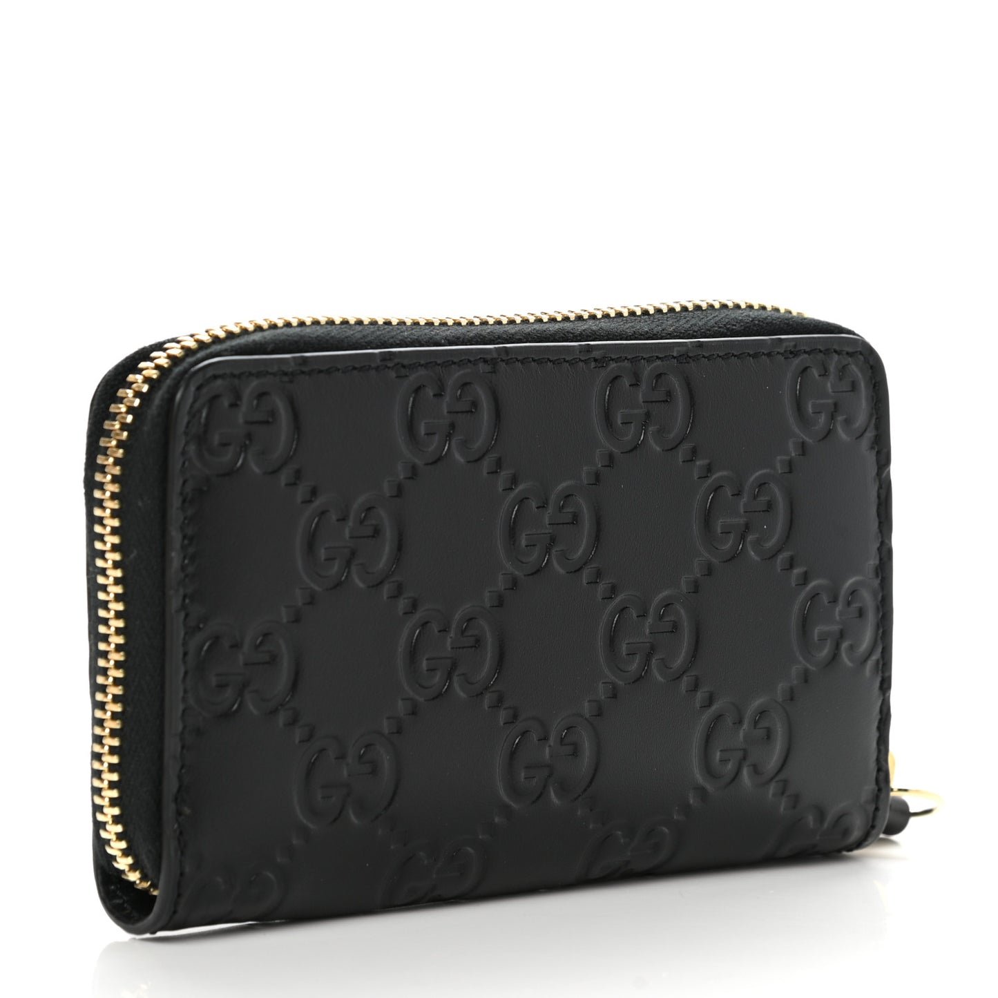 Guccissima Zip Around Card Case Black