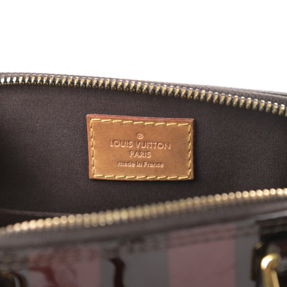 Louis Vuitton Vernis Rayures Alma BB Amarante 6 of 9