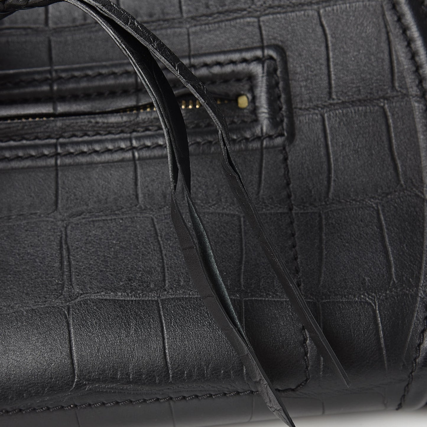 Crocodile Embossed Calfskin Medium Phantom Luggage Black