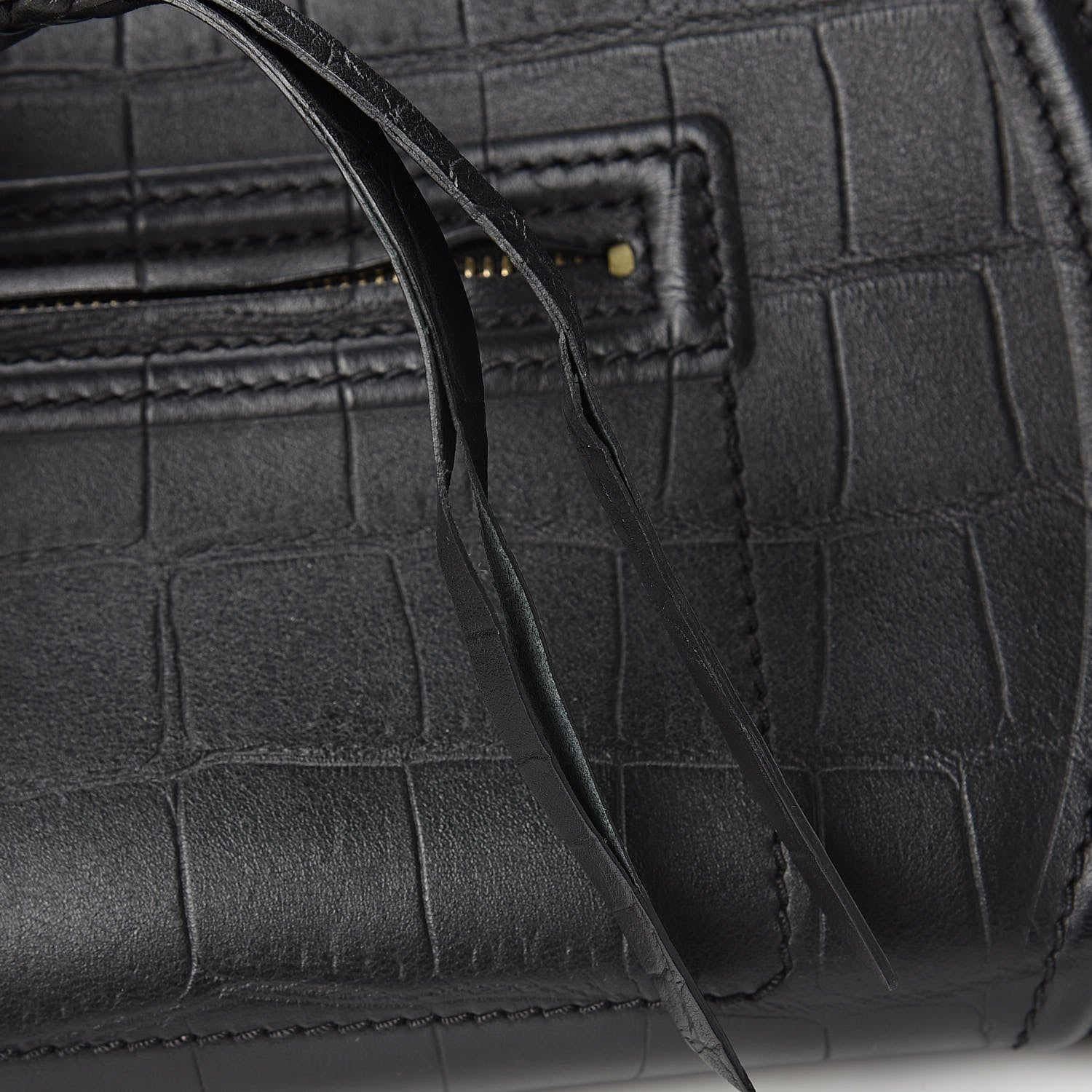 Celine Crocodile Embossed Calfskin Medium Phantom Luggage Black 13 of 15