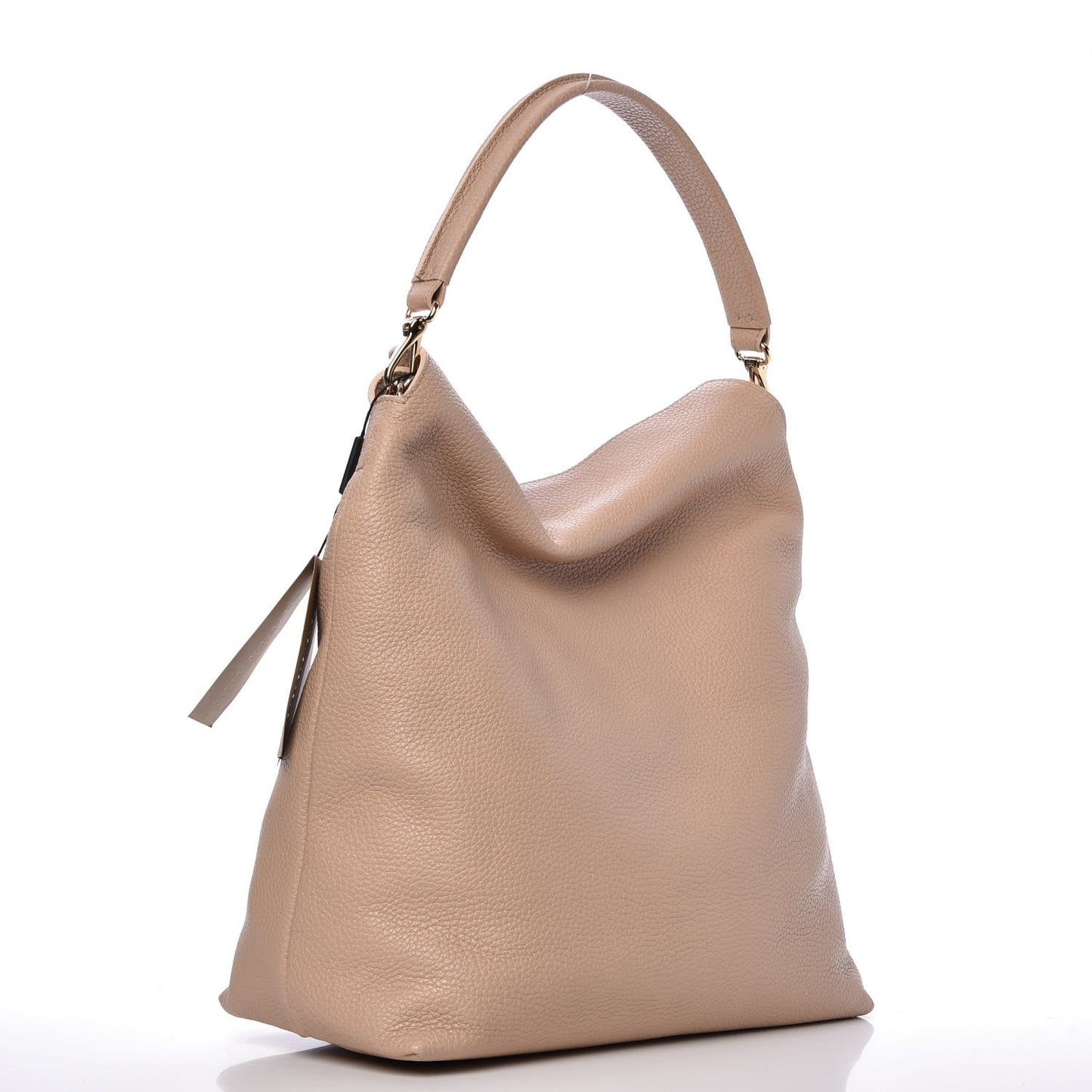 Grainy Calfskin Medium Cale Hobo Light Nude