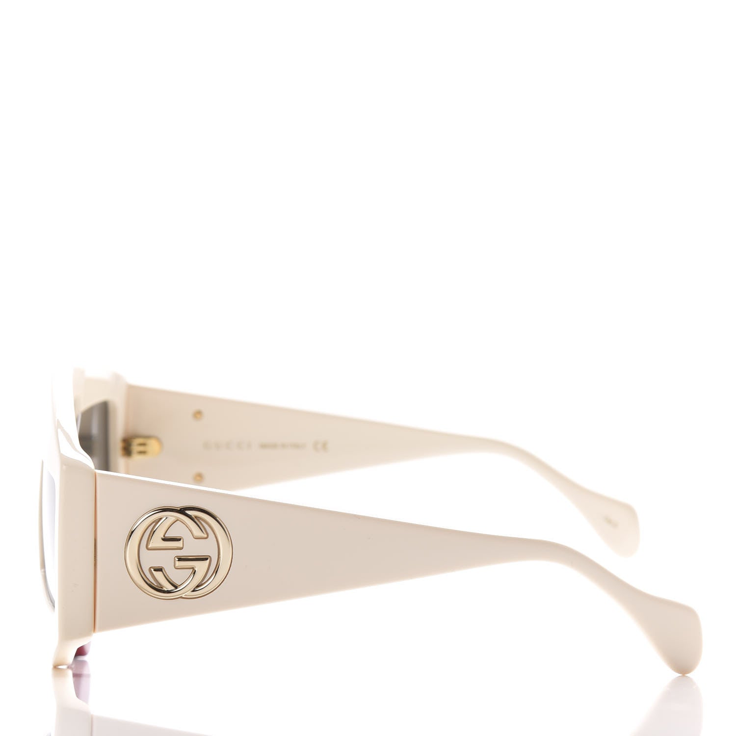 Gucci Acetate Crystal Hollywood Forever Tear Drop Sunglasses GG0359S Ivory 3 of 9