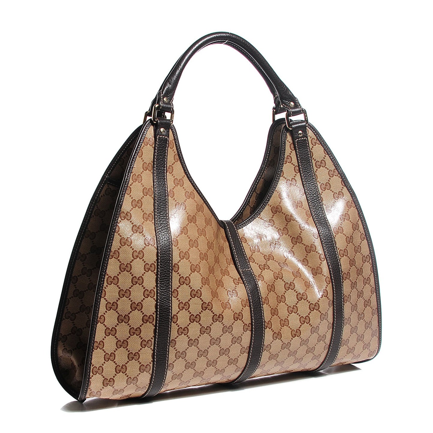 Crystal Monogram Dollar Calfskin Medium Joy Shoulder Bag Beige Ebony Testa Di Moro