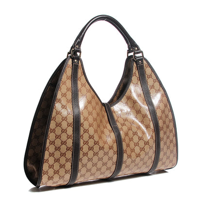 Gucci Crystal Monogram Dollar Calfskin Medium Joy Shoulder Bag Beige Ebony Testa Di Moro 3 of 7