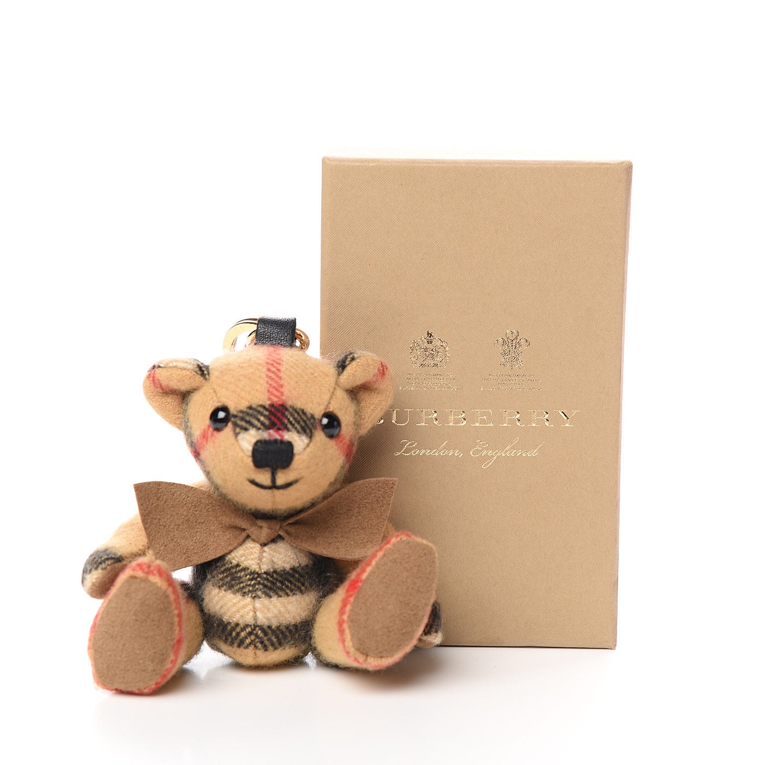 Burberry Cashmere Vintage Check Thomas Bear Bag Charm Antique Yellow 3 of 3