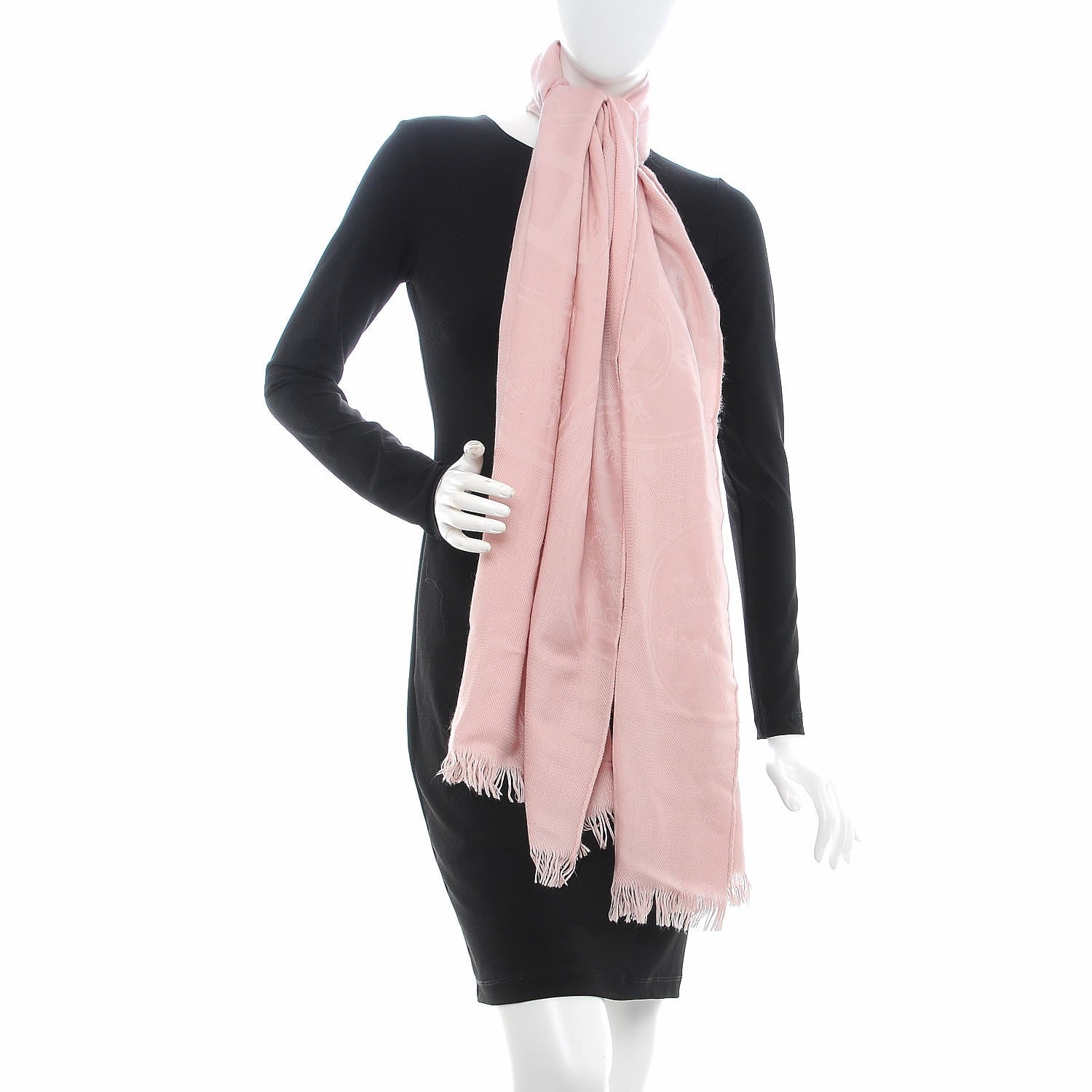 Hermes Cashmere Silk New Libris Stole Rose Nacre 2 of 8