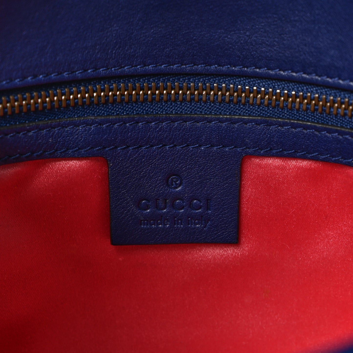Velvet Matelasse Small GG Marmont Shoulder Bag Cobalt Blue