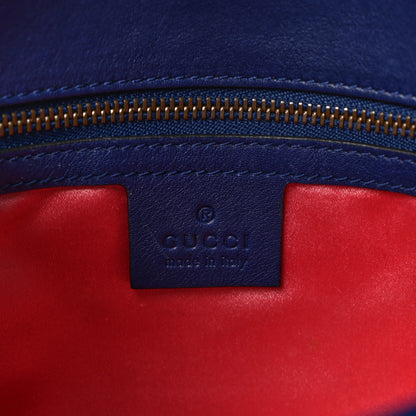 Gucci Velvet Matelasse Small GG Marmont Shoulder Bag Cobalt Blue 6 of 10