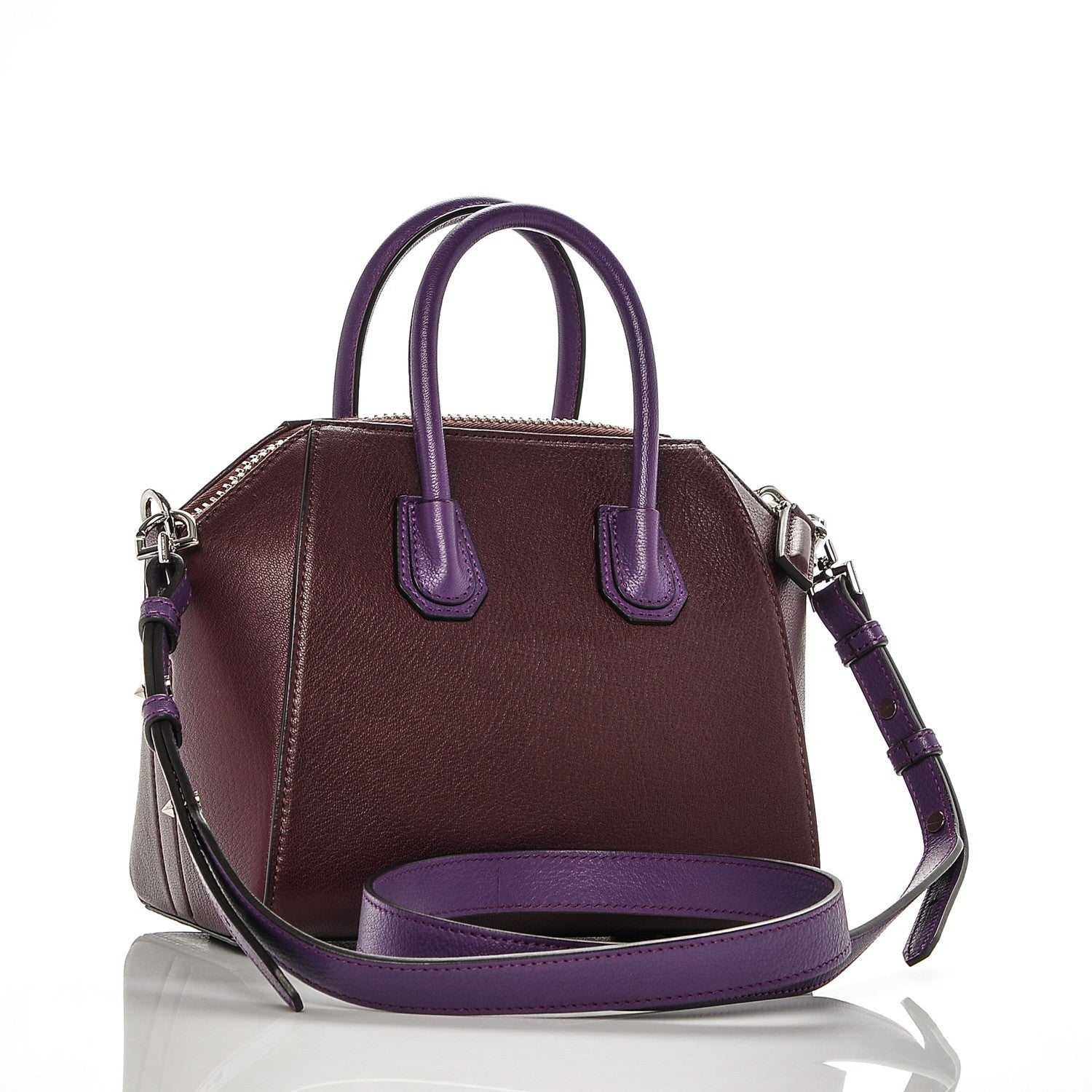 Givenchy Sugar Goatskin Mini Tri-Color Antigona Oxblood Violet Orange 3 of 6