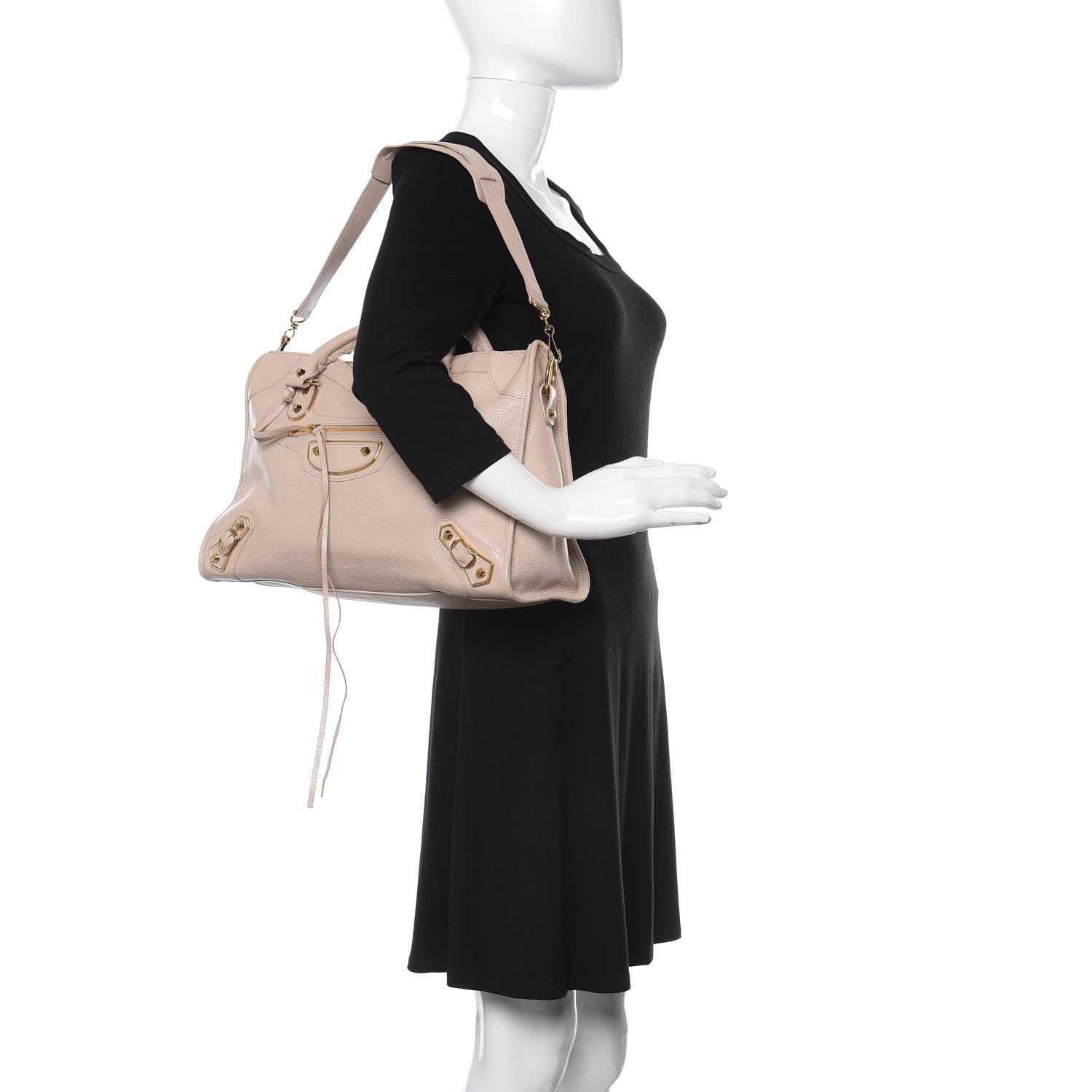 Balenciaga Chevre Gold Hardware Metallic Edge City Beige Praline 2 of 10