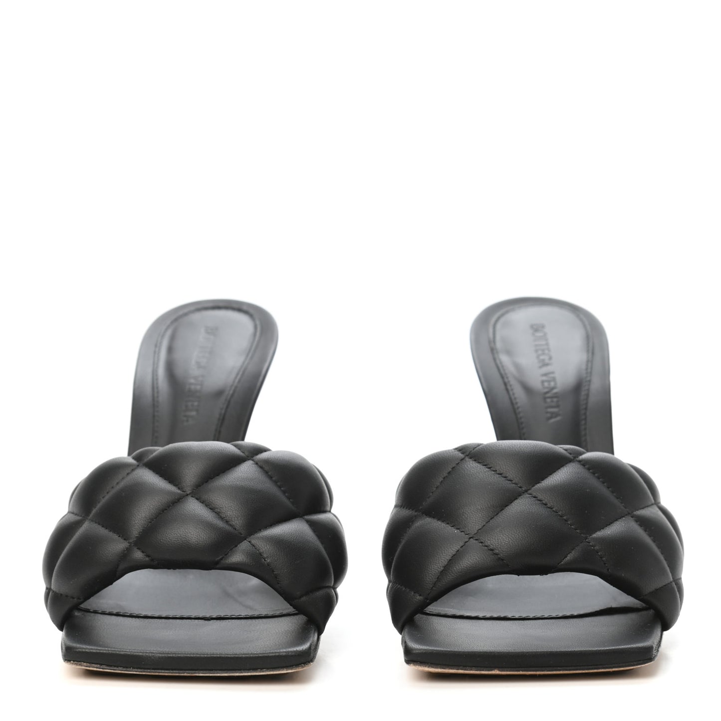 Nappa Matelasse Padded Mule Sandals 35 Black