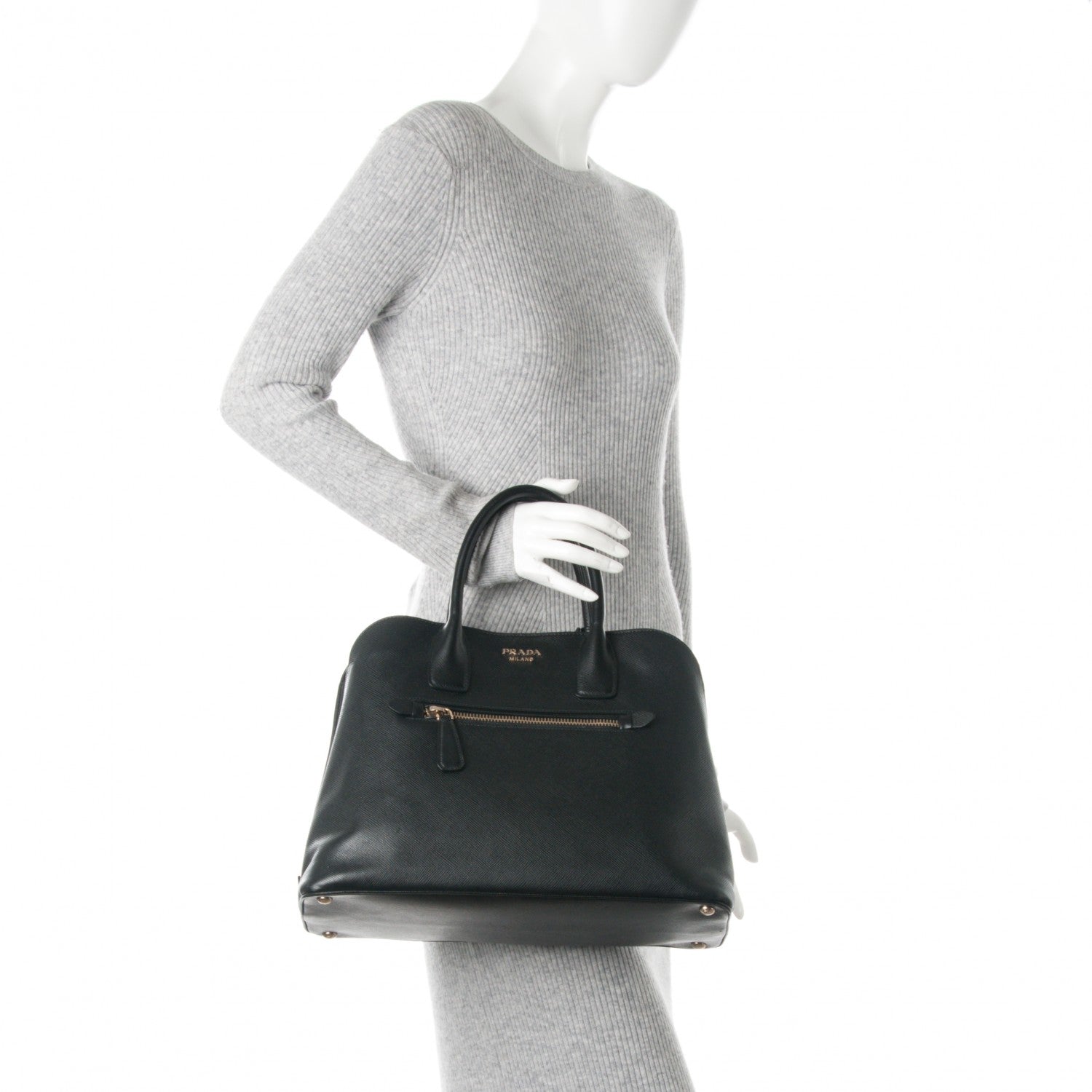 Prada Saffiano Cuir Open Promenade Tote Black 3 of 7
