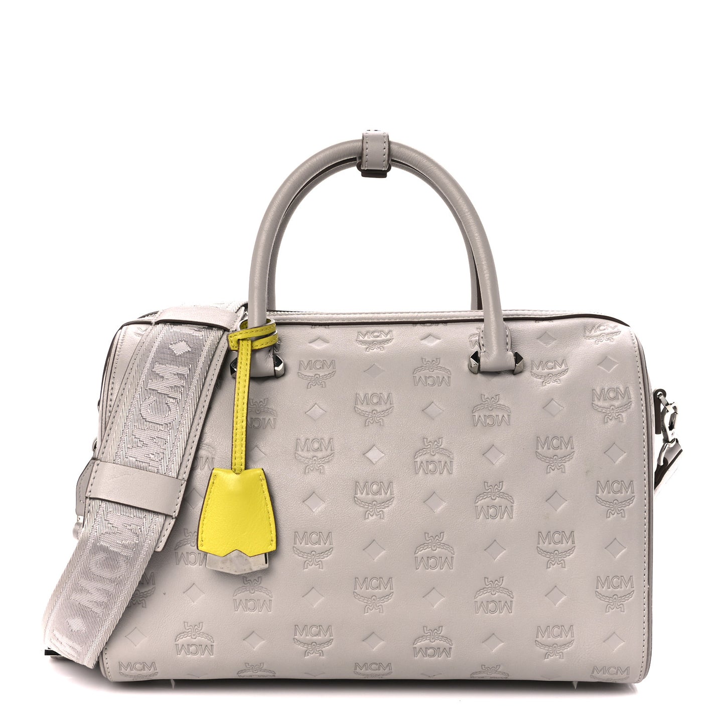 Calfskin Ottomar Monogram Essential Boston Bag Dove