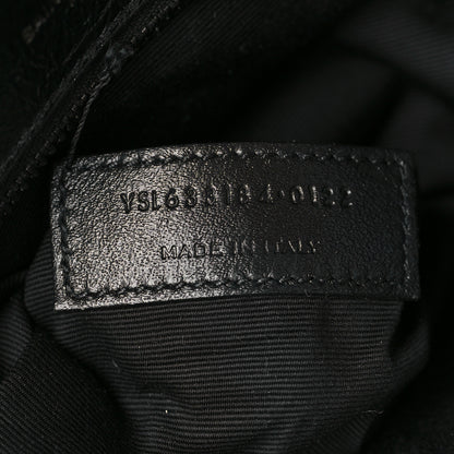 Saint Laurent Crinkled Calfskin Matelasse Monogram Medium Niki Chain Satchel Black 7 of 9