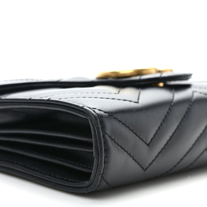 Gucci Calfskin Matelasse GG Marmont Chain Wallet Black 7 of 9