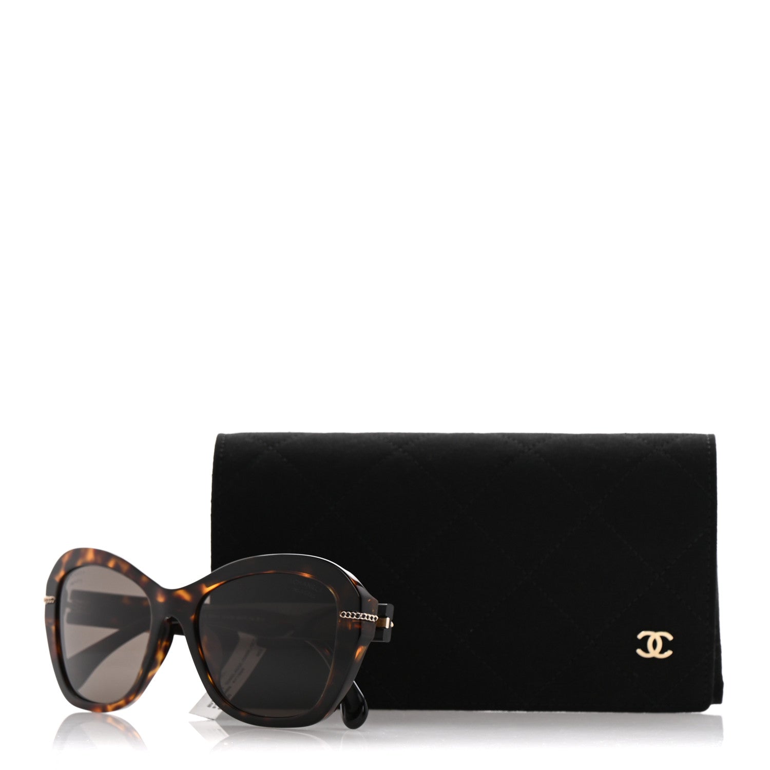 Chanel Acetate Polarized CC Butterfly Sunglasses 5510 Dark Tortoise Dark Tortoise 8 of 8