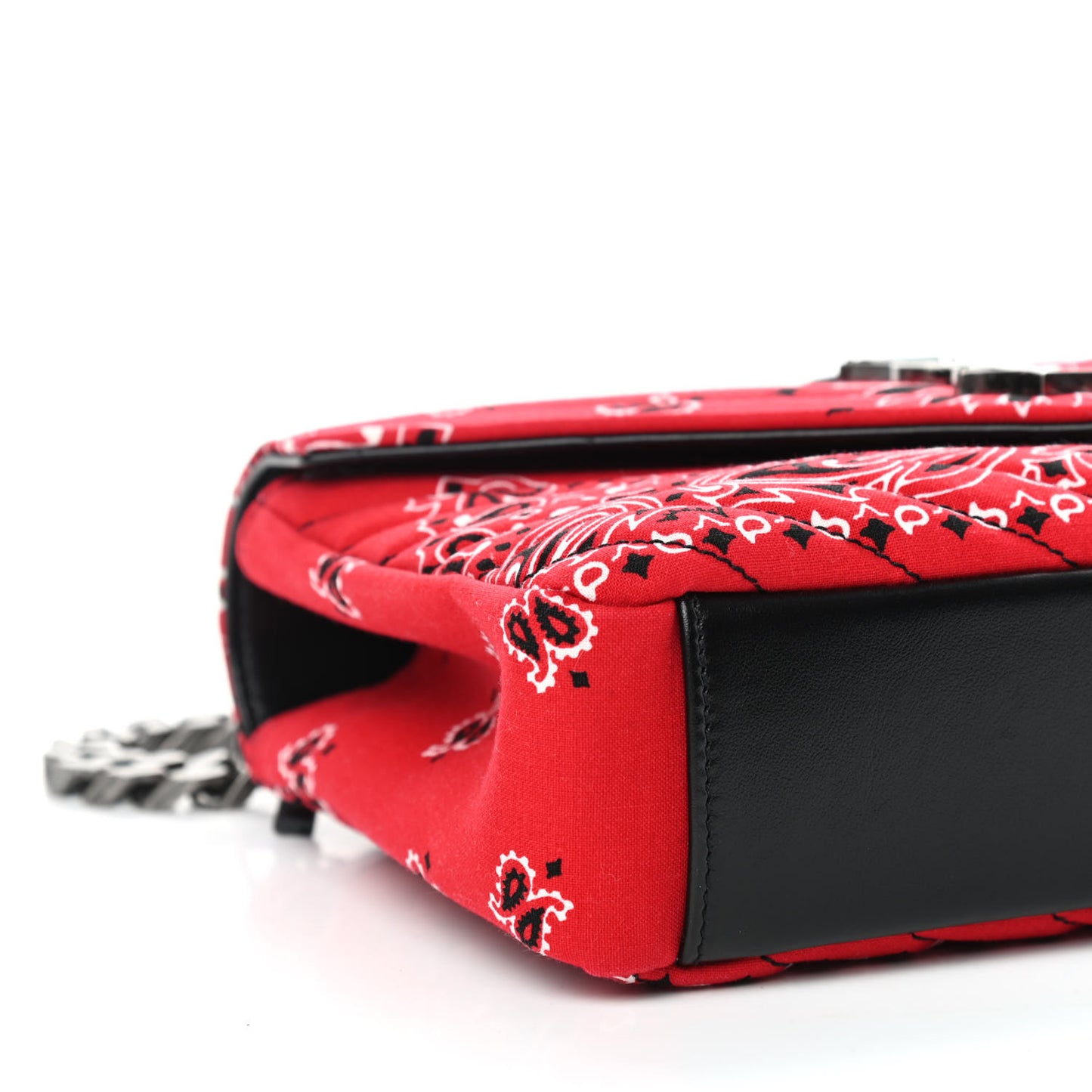 Canvas Bandana Matelasse Chevron Medium College Bag Red