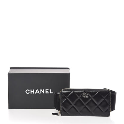 Chanel Glazed Lambskin Quilted Waist Bag Black 10 of 10