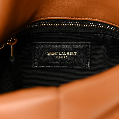 Saint Laurent Lambskin Quilted Small Loulou Puffer Monogram Chain Satchel Dark Honey 6 of 16